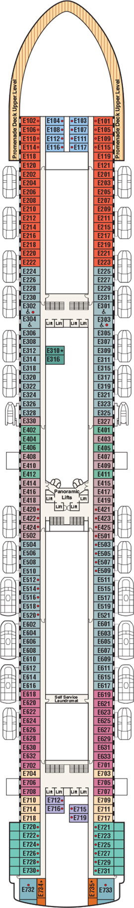 Crown Princess Deck 8 - Emerald Deck deck plan