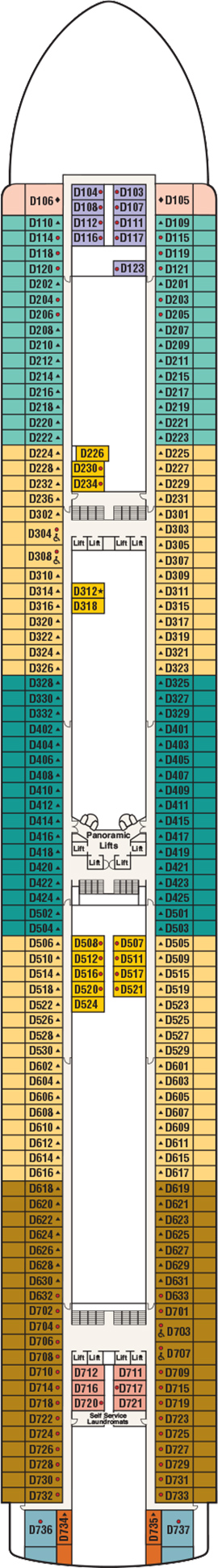Crown Princess Deck 9 - Dolphin Deck deck plan