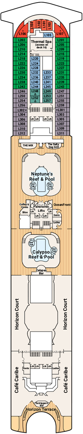 Crown Princess Deck 15 - Lido Deck deck plan