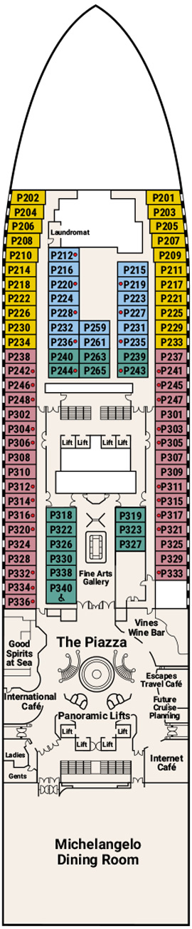 Crown Princess Deck 5 - Plaza Deck deck plan