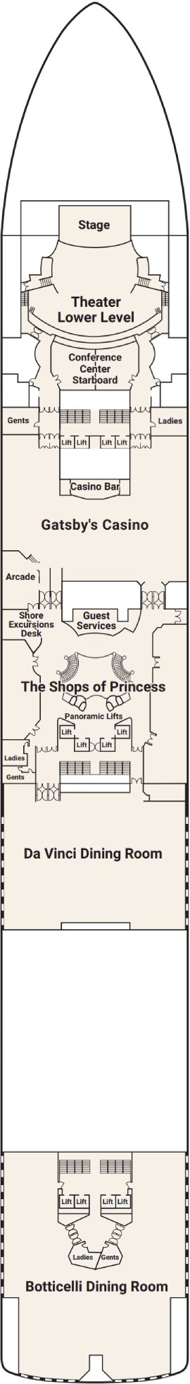 Crown Princess Deck 6 - Fiesta Deck deck plan