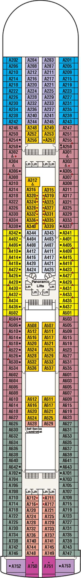 Ruby Princess Deck 12 - Aloha Deck deck plan