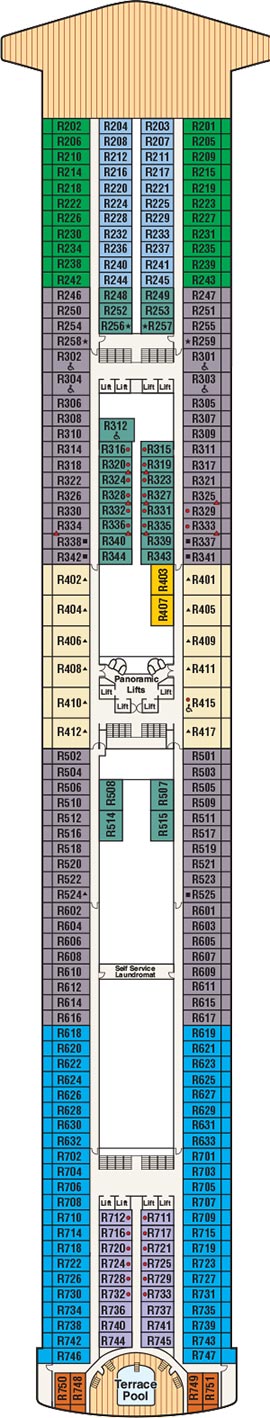 Ruby Princess Deck 14 - Riviera Deck deck plan