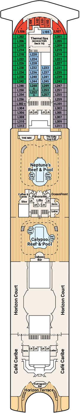 Ruby Princess Deck 15 - Lido Deck deck plan