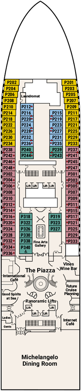 Ruby Princess Deck 5 - Plaza Deck deck plan