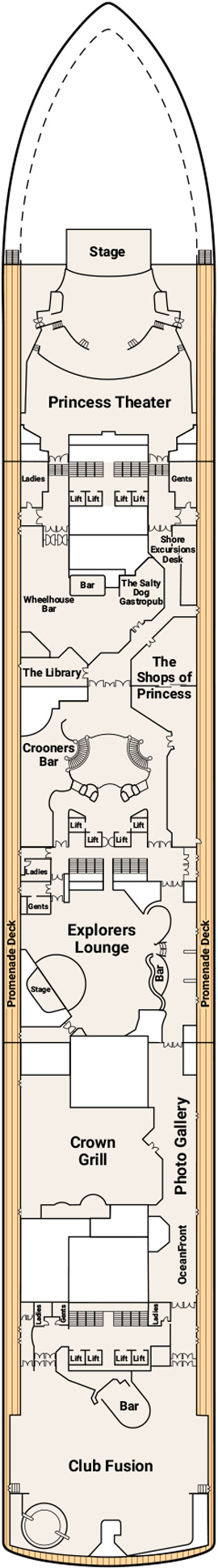 Ruby Princess Deck 7 - Promenade Deck deck plan