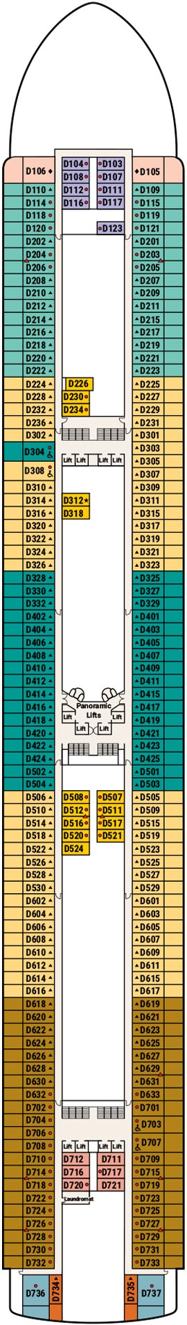 Ruby Princess Deck 9 - Dolphin Deck deck plan