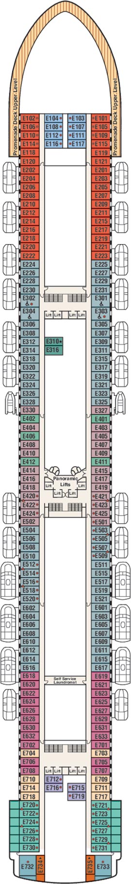 Ruby Princess Deck 8 - Emerald Deck deck plan