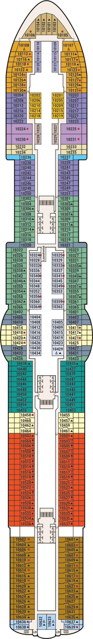Sun Princess Deck 10 deck plan