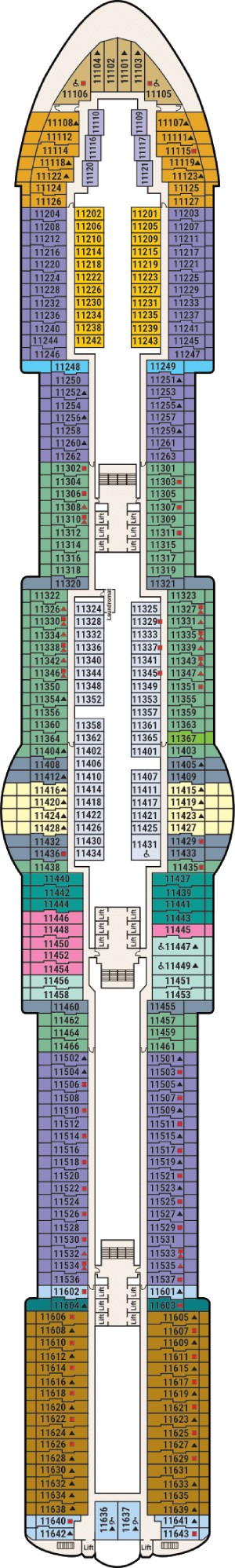Sun Princess Deck 11 deck plan