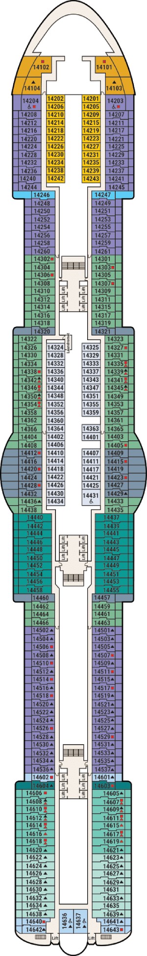 Sun Princess Deck 14 deck plan