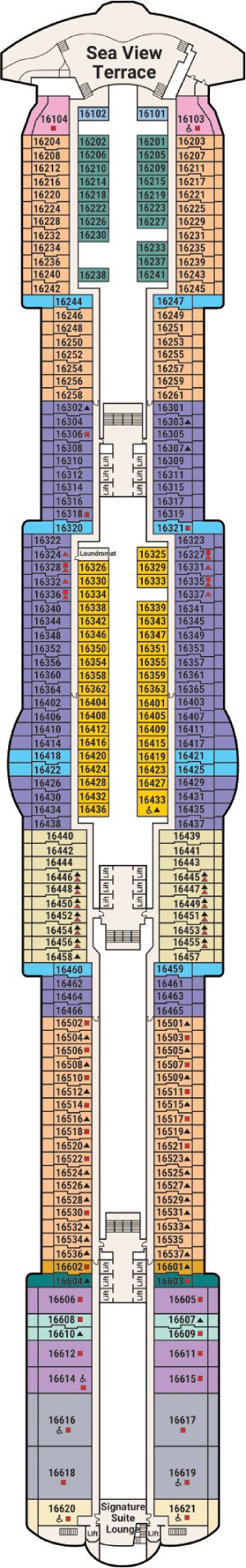 Sun Princess Deck 16 deck plan