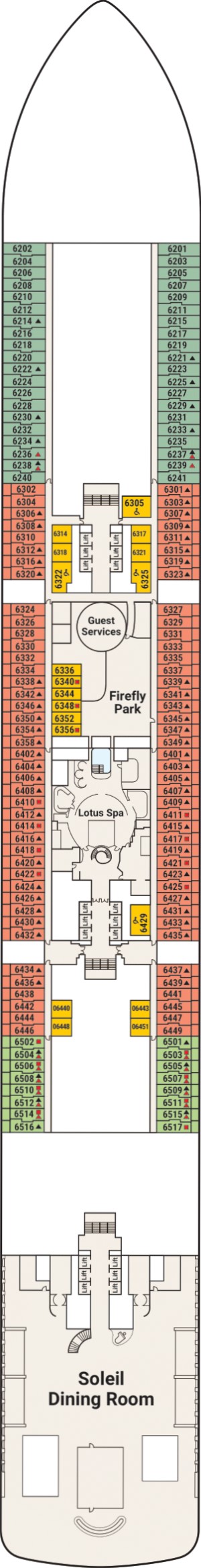 Sun Princess Deck 6 deck plan