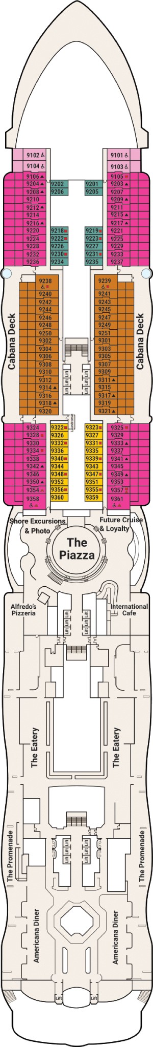 Sun Princess Deck 9 deck plan