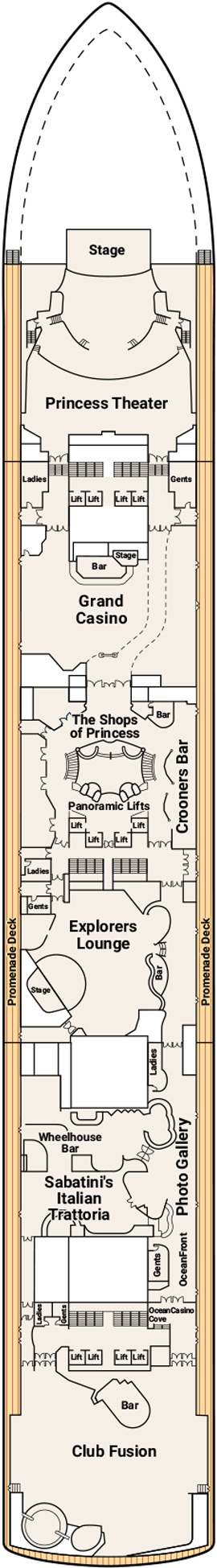 Caribbean Princess Deck 7 - Promenade Deck deck plan