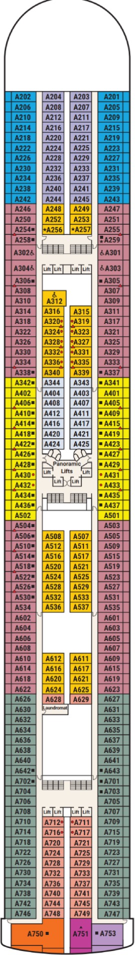 Caribbean Princess Deck 12 - Aloha Deck deck plan