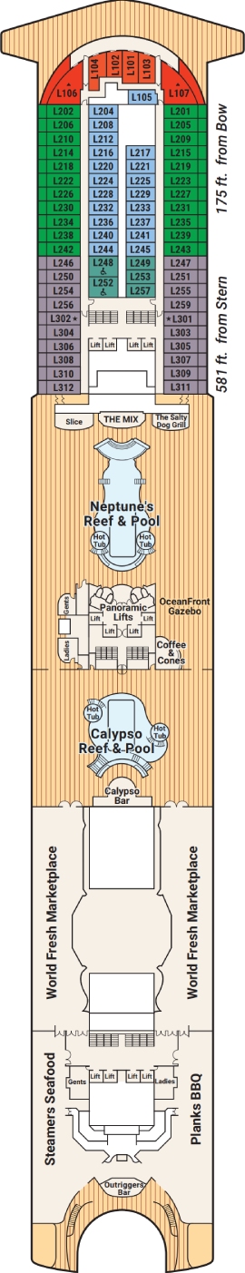 Caribbean Princess Deck 15 - Lido Deck deck plan
