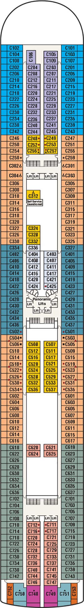 Caribbean Princess Deck 10 - Caribe Deck deck plan