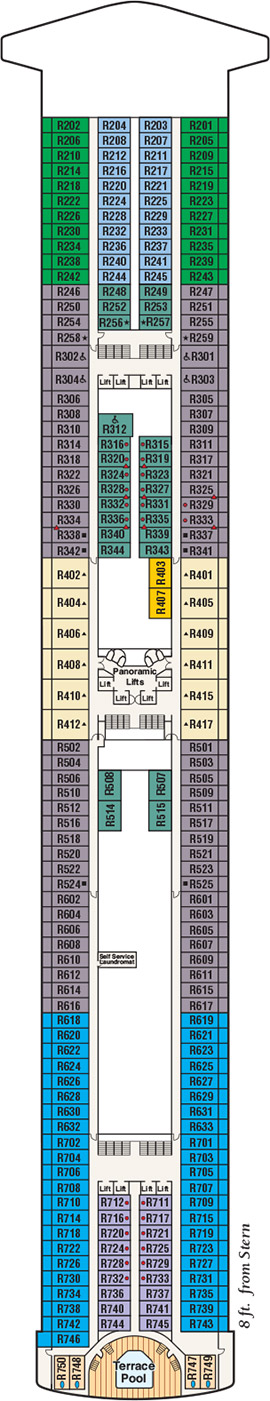 Caribbean Princess Deck 14 - Riviera Deck deck plan