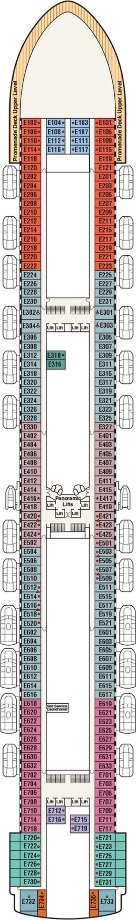 Caribbean Princess Deck 8 - Emerald Deck deck plan