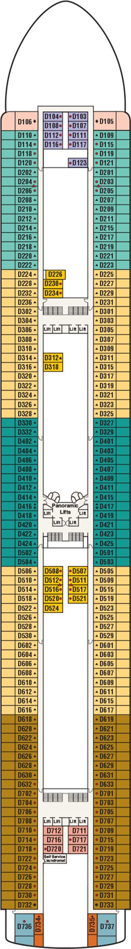 Caribbean Princess Deck 9 - Dolphin Deck  deck plan