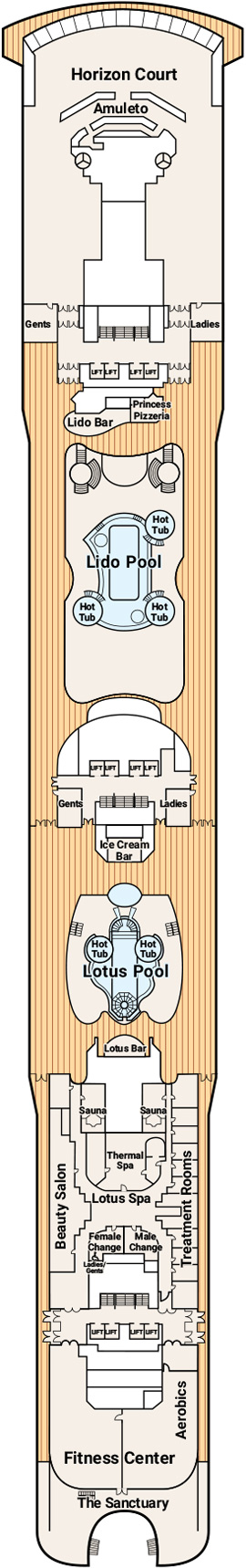 Coral Princess Deck 14 - Lido Deck deck plan