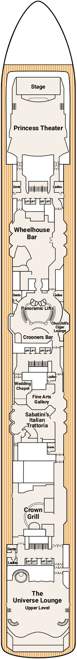 Coral Princess Deck 7 - Promenade Deck deck plan