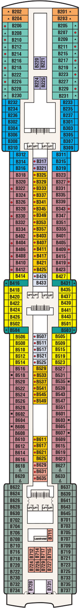 Coral Princess Deck 11 - Baja Deck deck plan