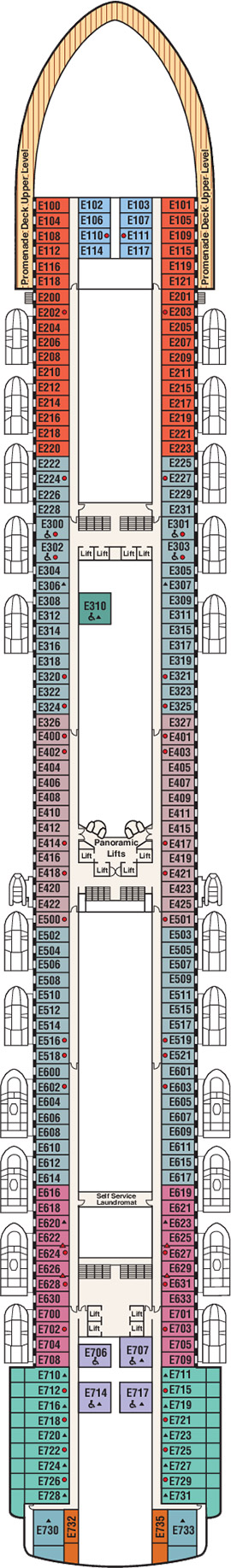 Diamond Princess Deck 8 - Emerald Deck deck plan
