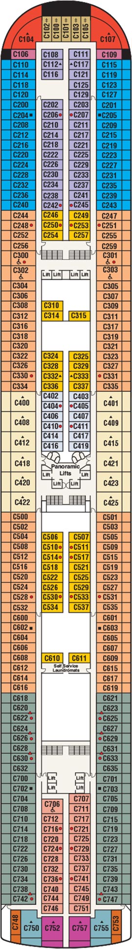 Diamond Princess Deck 10 - Caribe Deck deck plan