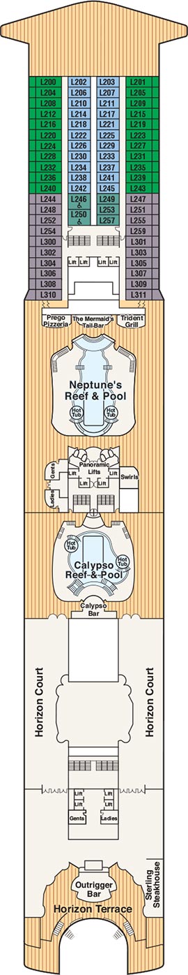 Diamond Princess Deck 14 - Lido Deck deck plan