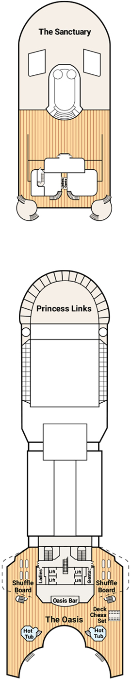 Diamond Princess Deck 16 - Sports Deck deck plan