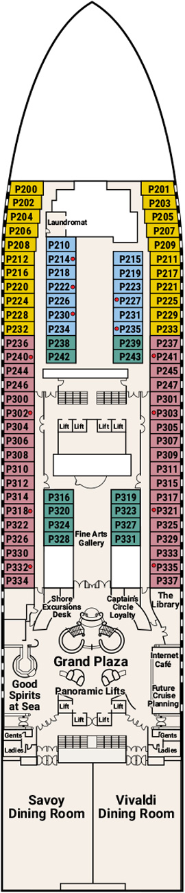 Diamond Princess Deck 5 - Plaza Deck deck plan