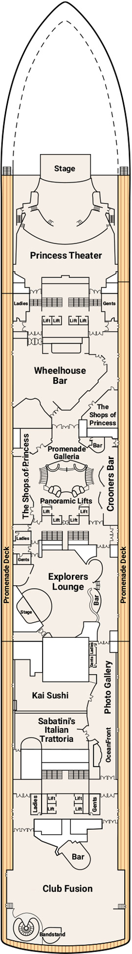 Diamond Princess Deck 7 - Promenade Deck deck plan