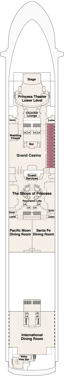 Diamond Princess Deck 6 - Fiesta Deck deck plan