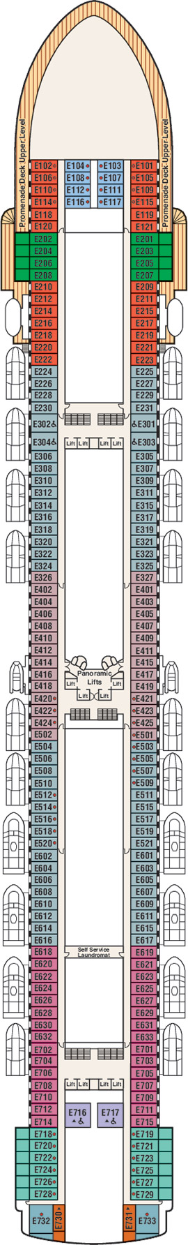 Grand Princess Deck 8 - Emerald Deck deck plan