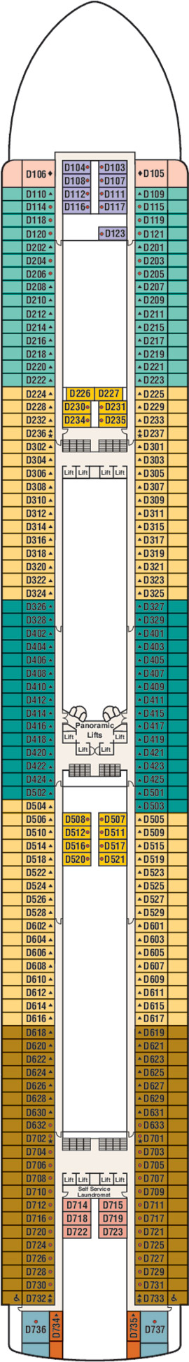 Grand Princess Deck 9 - Dolphin Deck deck plan