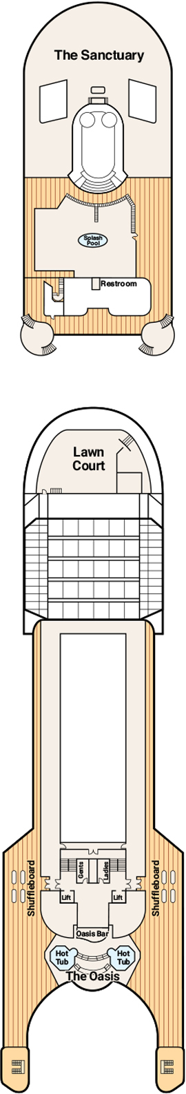 Grand Princess Deck 16 - Sports Deck deck plan