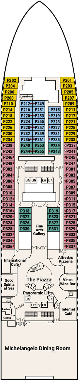 Grand Princess Deck 5 - Plaza Deck deck plan