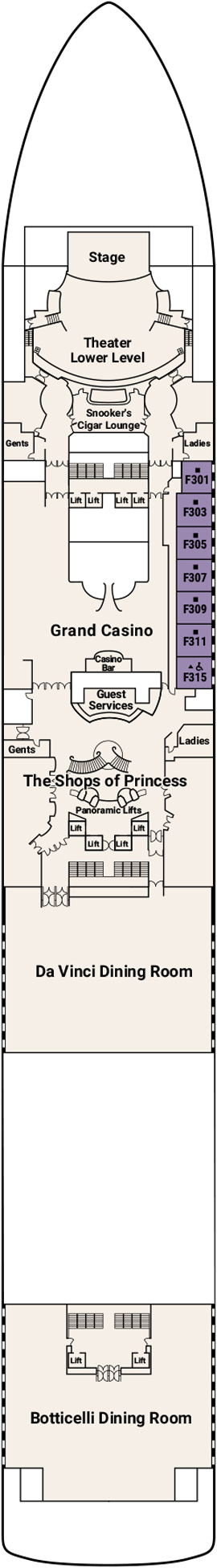 Grand Princess Deck 6 - Fiesta Deck deck plan