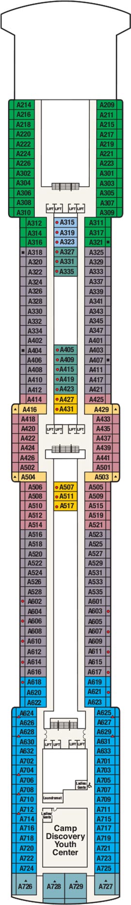 Island Princess Deck 12 - Aloha Deck deck plan