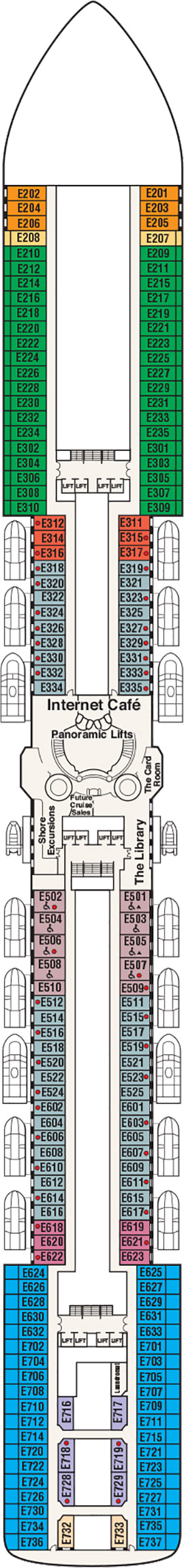 Island Princess Deck 8 - Emerald Deck deck plan
