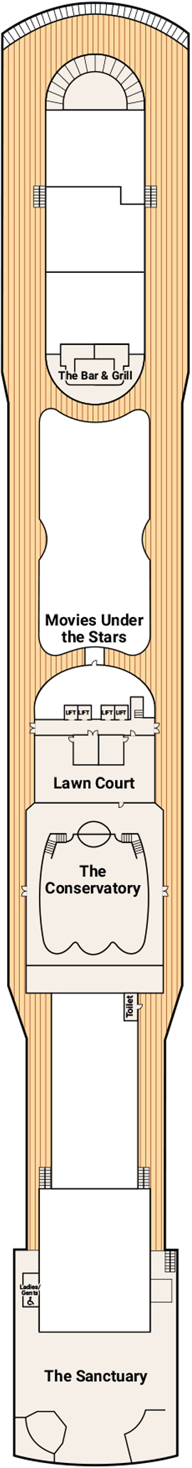 Island Princess Deck 15 - Sun Deck deck plan