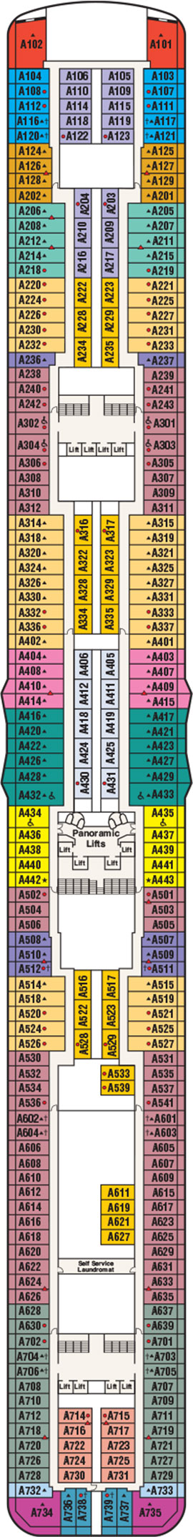 Regal Princess Deck 12 - Aloha  deck plan