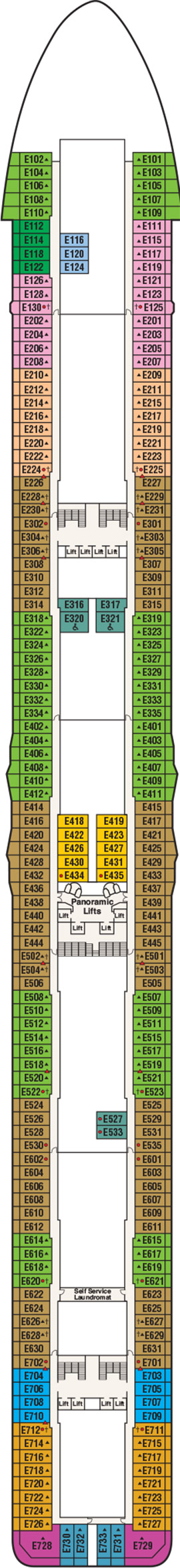 Regal Princess Deck 8 - Emerald deck plan