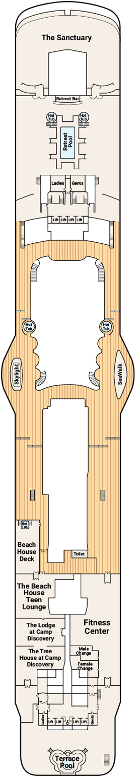 Regal Princess Deck 17 - Sun deck plan