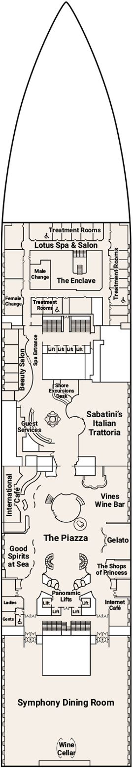Regal Princess Deck 5 - Plaza deck plan
