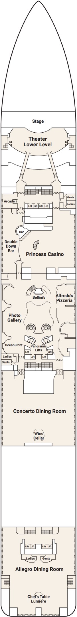 Regal Princess Deck 6 - Fiesta deck plan
