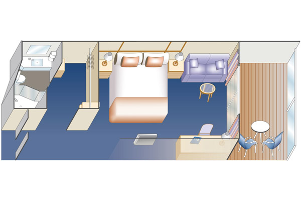 Deluxe Stateroom with Balcony (Obstructed View)