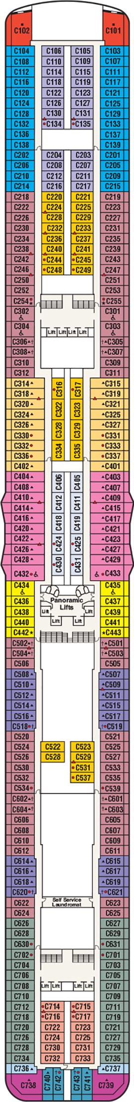 Royal Princess Deck 10 - Caribe deck plan